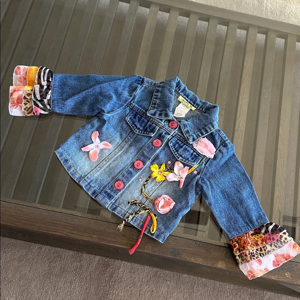 LITTLE MASS~Size 2~Ruffle Embellished Jean Jacket~